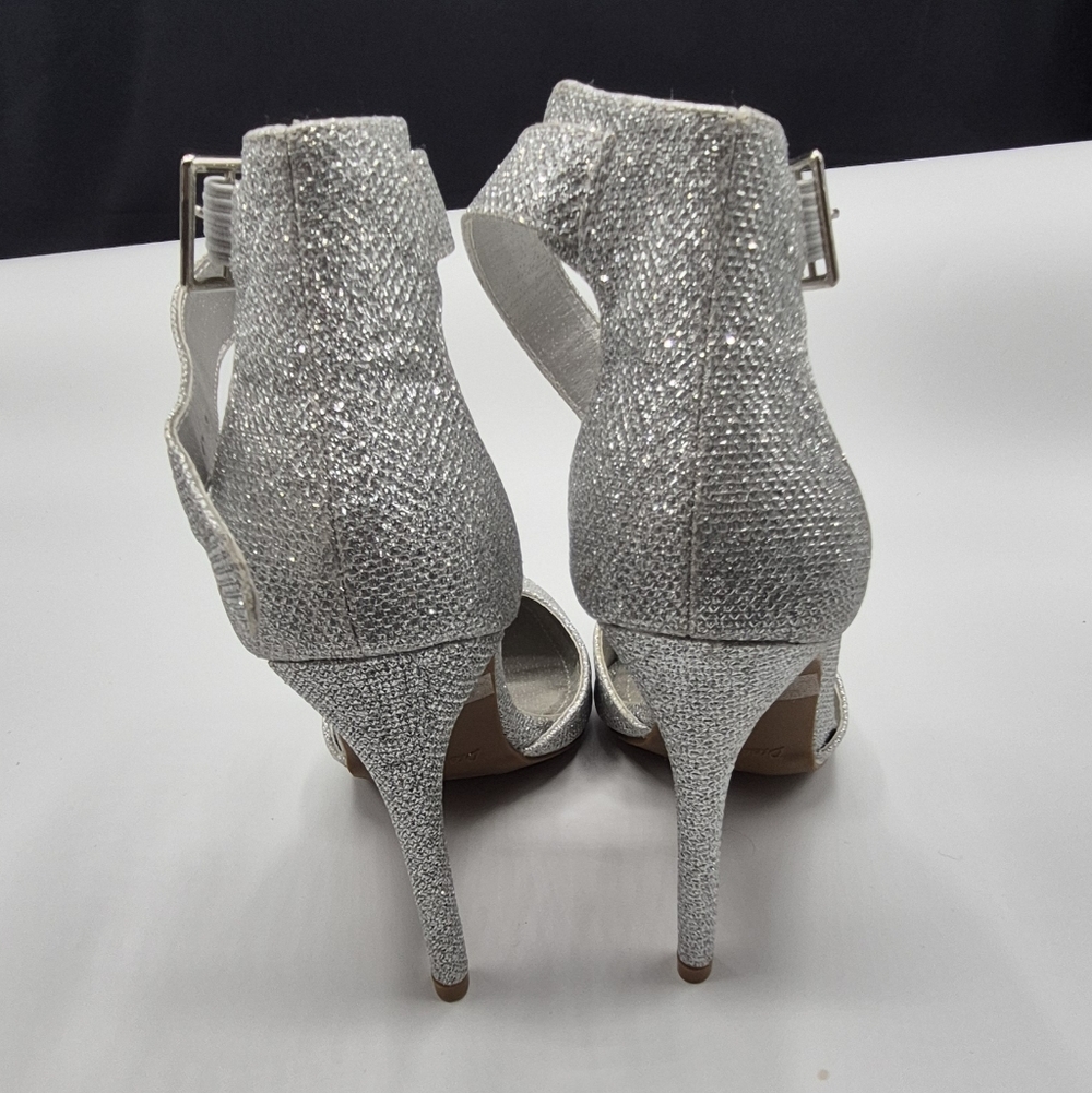 Dream Pairs Silver Glitter Pointed-Toe Ankle-Strap Heels - Picture 2 of 6